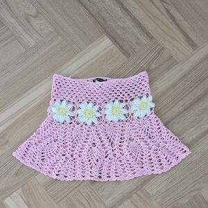 Hot & Delicious Pink Crochet Skirt XXS
